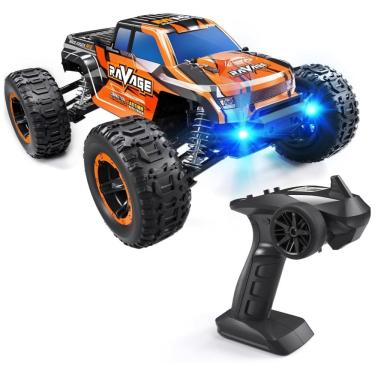 Imagem de Carrinho de Controle Remoto Off Road Escala 1:16 de Velocidade Ajustável com Farol LED, Loolinn, Laranja