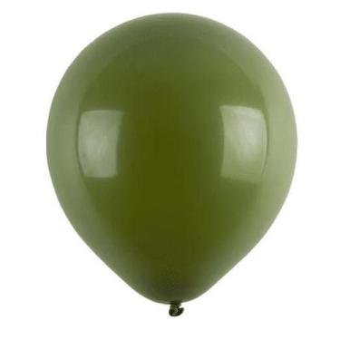 Imagem de BALÃO LISO REDONDO - PIC PIC Nº 05 -  VERDE MILITAR - Pacote com 50 un