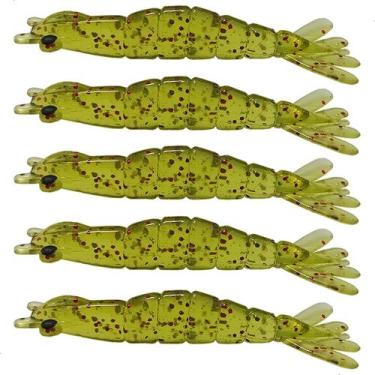 Imagem de Kit 5 Iscas Camarão Artificial 6cm - Pesca Robalo Tucunaré Corvina  - 