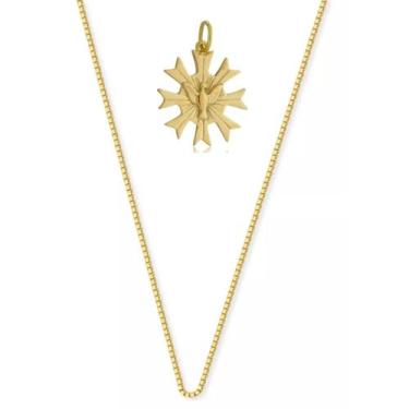 Imagem de Corrente C/ Pingente Divino Espírito Santo Modelo 5 Ouro18kl - Juniorj