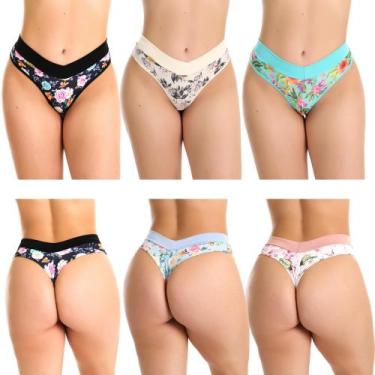 Imagem de Kit 6 Calcinha Cinta Modeladora Cós Medio Fio Dental Duplo Tanga Confo