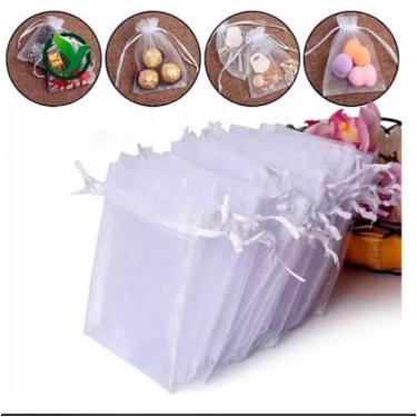 Imagem de Saquinhos De Organza Branco TAM 10X13 lembrancinha-casamento-batizado-