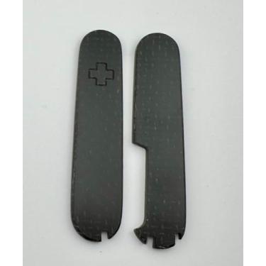 Imagem de Capas de substituição para balanças Victorinox Plus 91 mm lona, alças de Micarts com palito de dente e caneta esferográfica (grande preta)