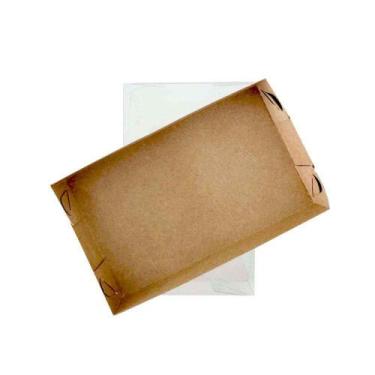 Imagem de Caixa de Papelão Bege com Tampa Acetato 13x8x2,5 - Laris