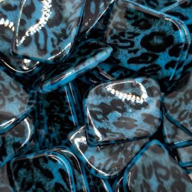 Imagem de Miçanga Pastilha Passante Folha Azul com Preto  28x23mm 30pçs 81g - Ma