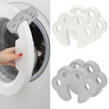 Imagem de ASTIMESA 4 pacotes de suporte de porta de máquina de lavar roupa, tampa de porta de arruela de carga frontal de silicone, abridor de suporte de secadora de roupas flexível para ventilação e secagem