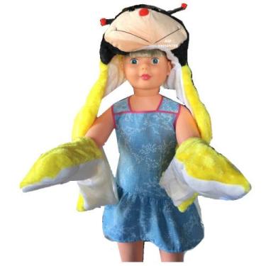 Imagem de Gorro Touca Bichinho Infantil Fantasia Alças Longas Joaninha - Kika