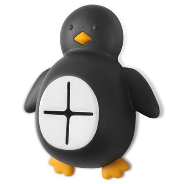 Imagem de CWGOTC Pinguim Gancho de toalha de silicone autoadesivo para banheiro, cozinha, chuveiro, suporte de parede de animal fofo para toalhas de chá, panos de prato e bucha, gancho decorativo sem perfuração