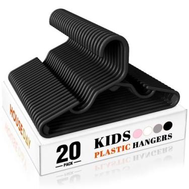 Imagem de Cabides para bebês HOUSE DAY Premium, pacote com 20 cm, plástico preto