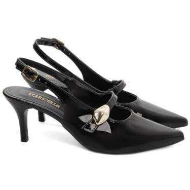 Imagem de Sapato Scarpin Salto Fino Médio Preto Aplique Dourado Torricella AVS 600.16A (Preto, BR, Adulto, Numérico, 37)