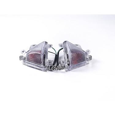 Imagem de Topzone Lighting Luzes de seta transparentes para motocicleta com lâmpada para Kawasaki 04-05 Zx-10R Euro Style Flush Mount-Us Model