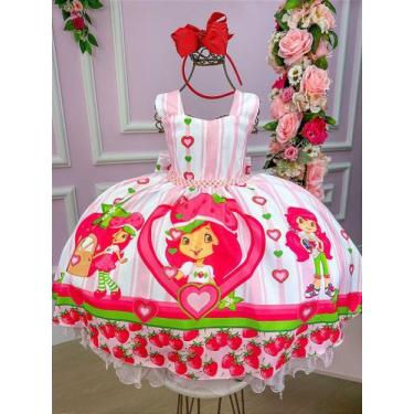 Imagem de Vestido Infantil Moranguinho Temáticos - Fabuloso Ateliê, 2, Branco