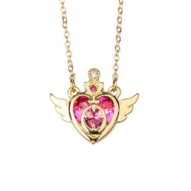 Imagem de Colar mágico inspirado na lua, acessório de bijuteria de fantasia de Halloween, presente de anime para mulheres, Zinco, Sem Pedra Preciosa