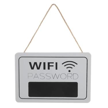 Imagem de LALAFINA Placa de madeira elegante com lousa reutilizável para hóspedes, decoração de parede elegante para casa, hotéis e escritórios, placa de exibição de senha de rede