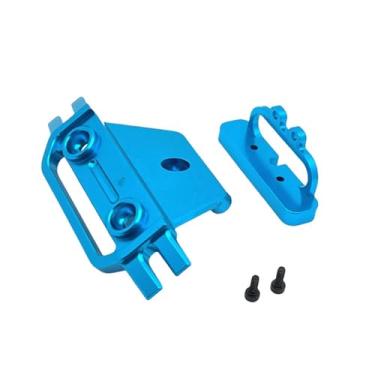 Imagem de oshhni Protetor frontal de carro RC 1/14, proteção de esteira RC, modelo de controle remoto, fácil de instalar, substituição de barra de proteção de metal, Azul