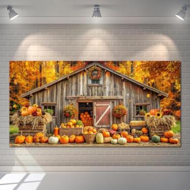 Imagem de Decoração de outono de Ação de Graças, pano de fundo, 6 x 3 m, outono, floresta, abóbora, colheita, palheiro, palheiro, girassol, fundo fotográfico, crianças, bebê, família, amigos, festas, adereços
