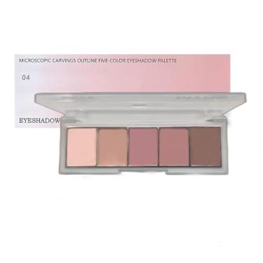 Imagem de Paleta de maquiagem de 5 cores neutra nude para mulheres, olhos castanhos, 5 sombras de olhos castanhos naturais, castanho-claro, castanho-acastanhado, aveludado, acabamento fosco, aparência natural