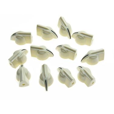 Imagem de KAISH 12 peças de botões de amplificador de guitarra vintage elevado, pedal de efeito, botões de cabeça de galinha, branco envelhecido