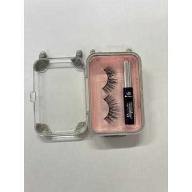 Imagem de Amzmam Kit de cílios magnéticos e delineador, cílios magnéticos de vison sintético premium, à prova d'água, de longa duração, livre de crueldade, 1 par (XK-A93)