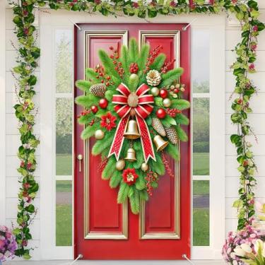 Imagem de BlissYard Capa de porta de três homens sábios 89 x 188 cm Capa de portas religiosas de Natal Magi Decorações de presépio de tecido poliéster mural para pendurar na parede feriado cristão para