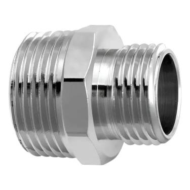 Imagem de 2X Niple De Redução Metal 1/2 X 3/4 Cromado Rosca Externa