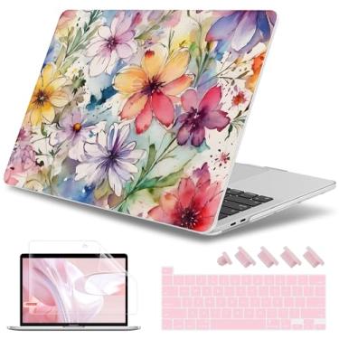 Imagem de May Chen Capa para MacBook Pro 13 polegadas M2 2023, 2022, 2021, 2020, A2338, M1, A2251, A2289, capa rígida de plástico para MacBook Pro de 13 polegadas com Touch Bar serve para Touch ID, florais