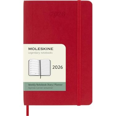 Imagem de Moleskine Classic 12 Month 2026 Weekly Planner, Soft Cover, Pocket (3.5" x 5.5"), Scarlet Red, 144 pages