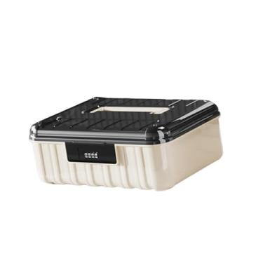 Imagem de AFXGUSD Caixa de Armazenamento com Fechadura, Recipiente com Tampa, Organizador de Brinquedos Infantis, Estojo para Quarto Infantil, Berçário E, 30.5 X 24 X 11.8 Cm