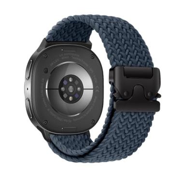 Imagem de Pulseira trançada compatível com Samsung Galaxy Watch 8, pulseira esportiva de nylon elástica paraquedas para Galaxy Watch 8 masculino/feminino (azul cinza)