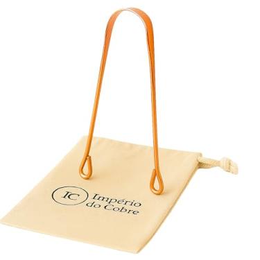 Imagem de Raspador de Lingua Cobre Puro com Saquinho Algodao Ayurveda