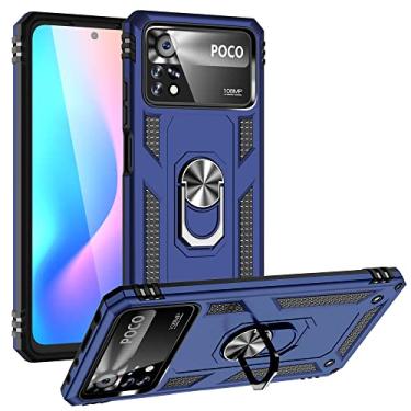 Imagem de SORAKA Capa para Xiaomi POCO X4 Pro 5G com suporte de anel invisível e placa de metal para montagem magnética em carro Capa rígida para PC Capa Xiaomi POCO X4 Pro 5G Capa