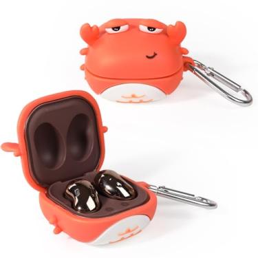 Imagem de XMBYGY Capa para Galaxy Buds FE (2023) / Buds2 Pro (2022) / Buds 2 (2021) / Buds Pro (2021) / Buds Live (2020), capa de carregamento de silicone com mosquetão para fones de ouvido sem fio Samsung