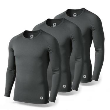 Imagem de Kit 3 Camisetas Térmicas Masculina Segunda Pele Camisa Uv50+ - Volk Or