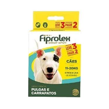 Imagem de Fiprolex Drop Spot Cães 11 a 20kg  1,34ml Combo com 3 Pipetas - Ceva