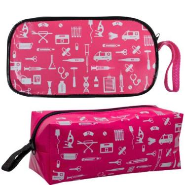 Imagem de Kit Bolsa Enfermagem Case Esteto Capa Aparelho Pressao Luxo - Love Sau