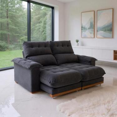 Imagem de Sofá 2 Lugares 2,00m Retrátil e Reclinável Milano Bom Pastor, Chumbo V