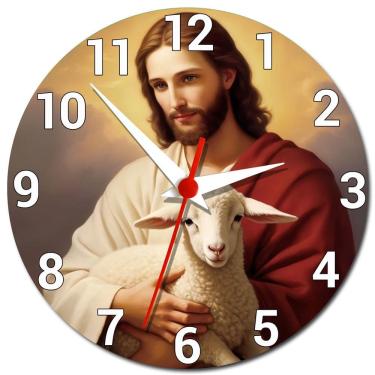 Imagem de Relógio de Parede Jesus Cristo Decoração