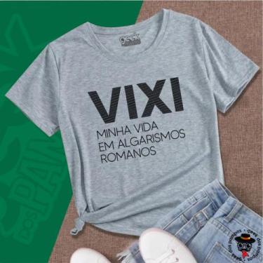 Imagem de Camiseta Minha Vida em Algarismo Romano - Mina Store, Cinza, Baby Look