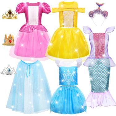 Imagem de Vestidos de princesa Dulsaera para meninas de 3 a 8 anos  Presente de 