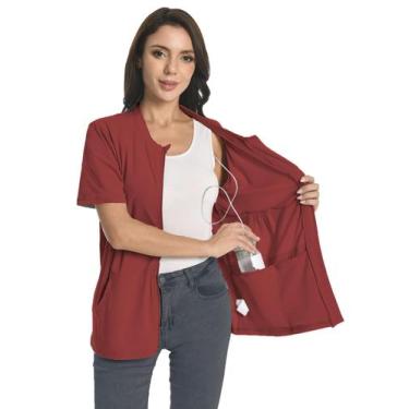 Imagem de Camisas pós-mastectomia com zíper com bolsos de drenagem após cirurgia