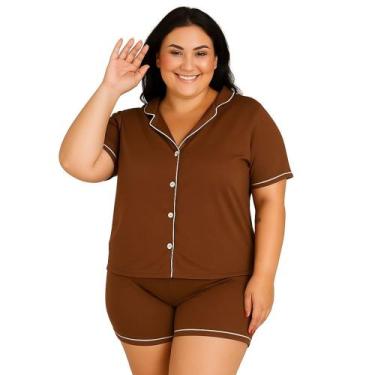 Imagem de Pijama Americano Blogueirinha Com Botões Plus Size 50 52 54 56 - c11 P