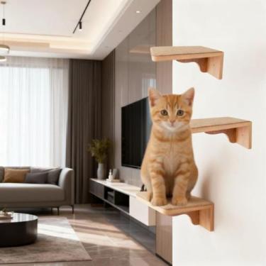 Imagem de Playground Gato Reforçado com 3 Degraus em MDF 15mm LAMINADO Com Carpe