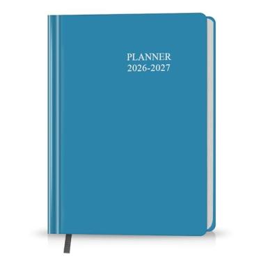 Imagem de Agenda Planner 2026-2027 - 18 meses (26 de janeiro a 27 de junho) 14,7 cm x 21,6 cm, planejadores semanais e mensais 2025-2026 com capa dura, azul