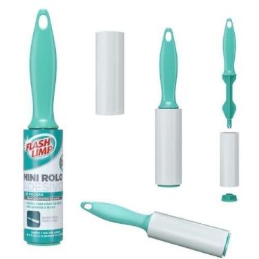 Imagem de Mini Rolo Adesivo Tira Pelos 30 Folhas Flash Limp Cst0047