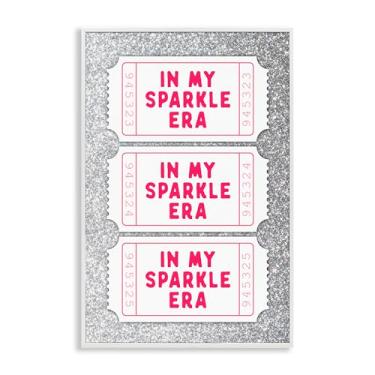 Imagem de Stupell Industries My Sparkle Era Ticket Stubs arte giclée emoldurada branca, design por Lettered and Lined, 24 x 16
