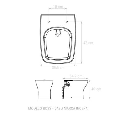 Imagem de Tampa De Vaso Boss Preto Tampa Para Vaso Incepa De Mdf Preto