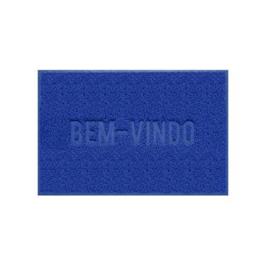 Imagem de Capacho De Porta Pvc Antiderrapante 60x40cm - BV Azul