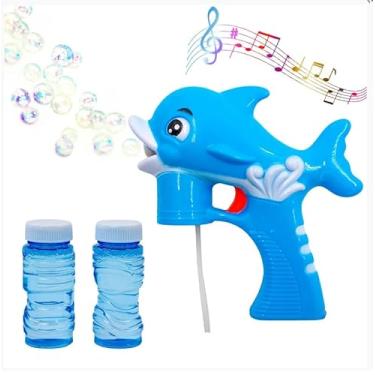 Imagem de Lança Bolhas De Sabão Pistola Lançador De Bolinhas Golfinho (Azul)