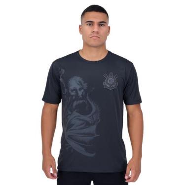 Imagem de Camiseta Corinthians Masculino Preto - FMF, Preto, G