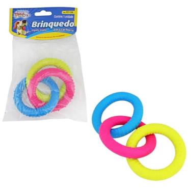 Imagem de Western Pet PET-318 Brinquedo para Cão Argola Tripla, Rosa/Azul/Verde